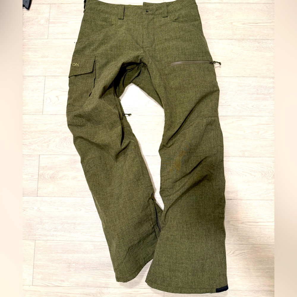 Burton Men’s small snowboard pants, olive green